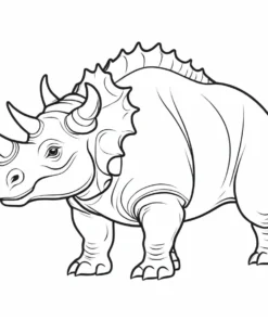 triceratops coloring page simple