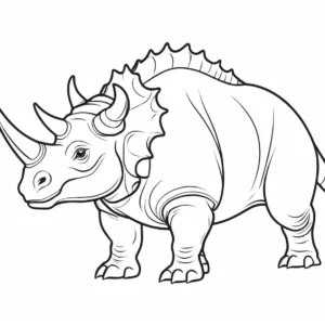 triceratops coloring page simple