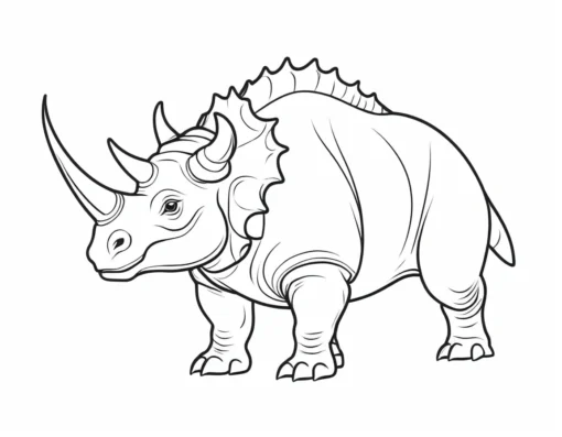 triceratops coloring page simple