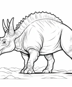 triceratops coloring page with background