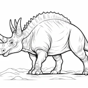 triceratops coloring page with background