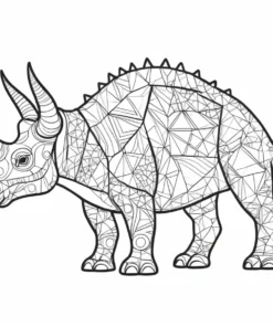 triceratops coloring page with patterns