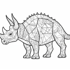 triceratops coloring page with patterns