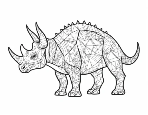 triceratops coloring page with patterns