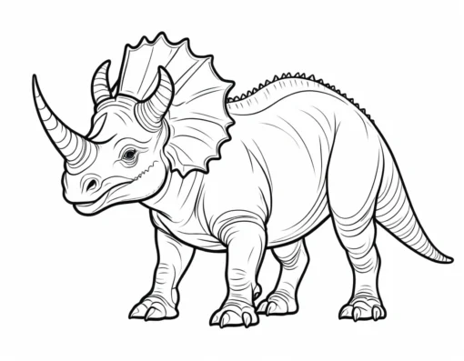 triceratops coloring page without background