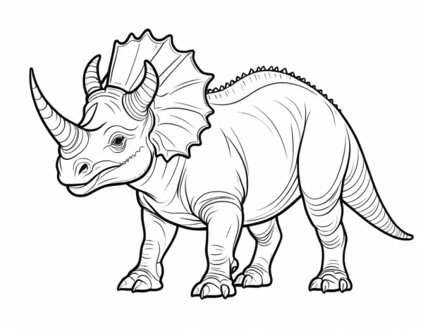 triceratops coloring page without background