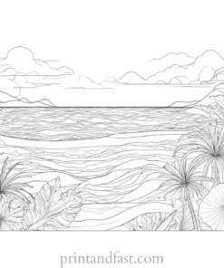 tropical ocean coloring page