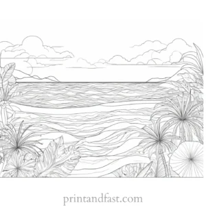 tropical ocean coloring page