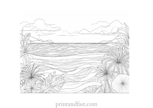 tropical ocean coloring page