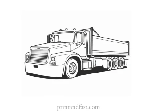 truck coloring page black and white