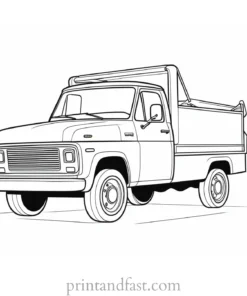 truck coloring page cartoon