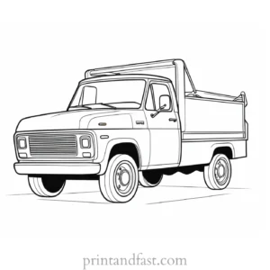 truck coloring page cartoon