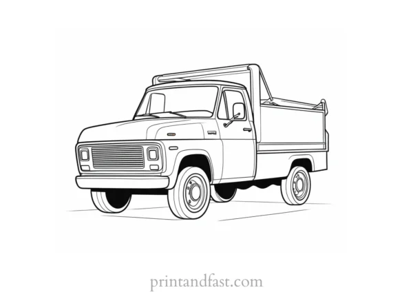 truck coloring page cartoon