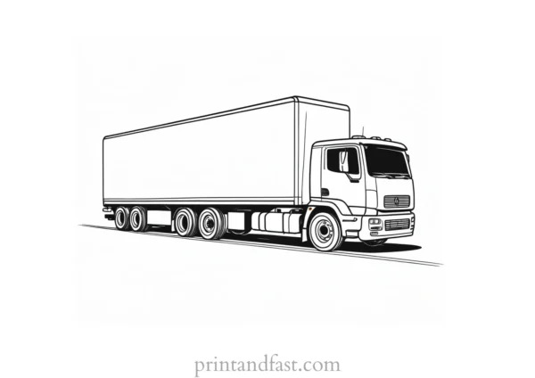 truck coloring page design