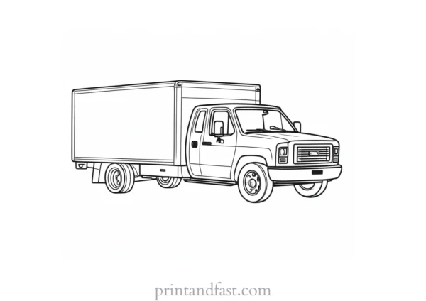 truck coloring page detailed