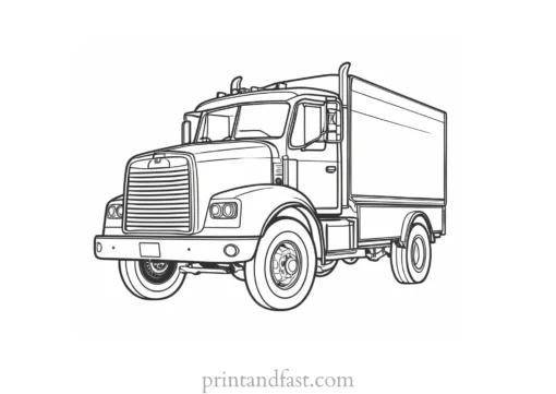 truck coloring page educational