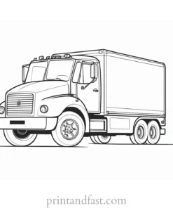 truck coloring page large