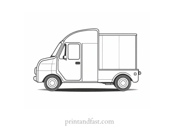 truck coloring page modern