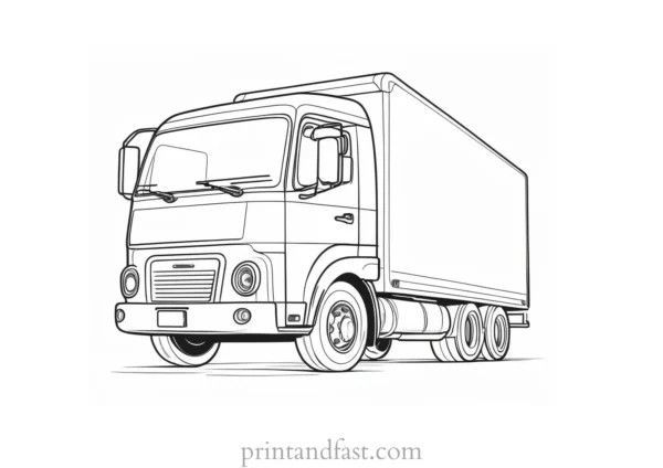 truck coloring page template