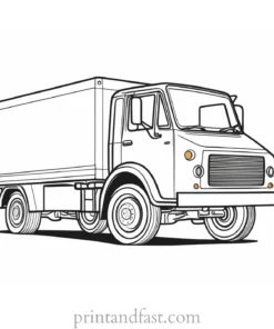 truck coloring page vintage