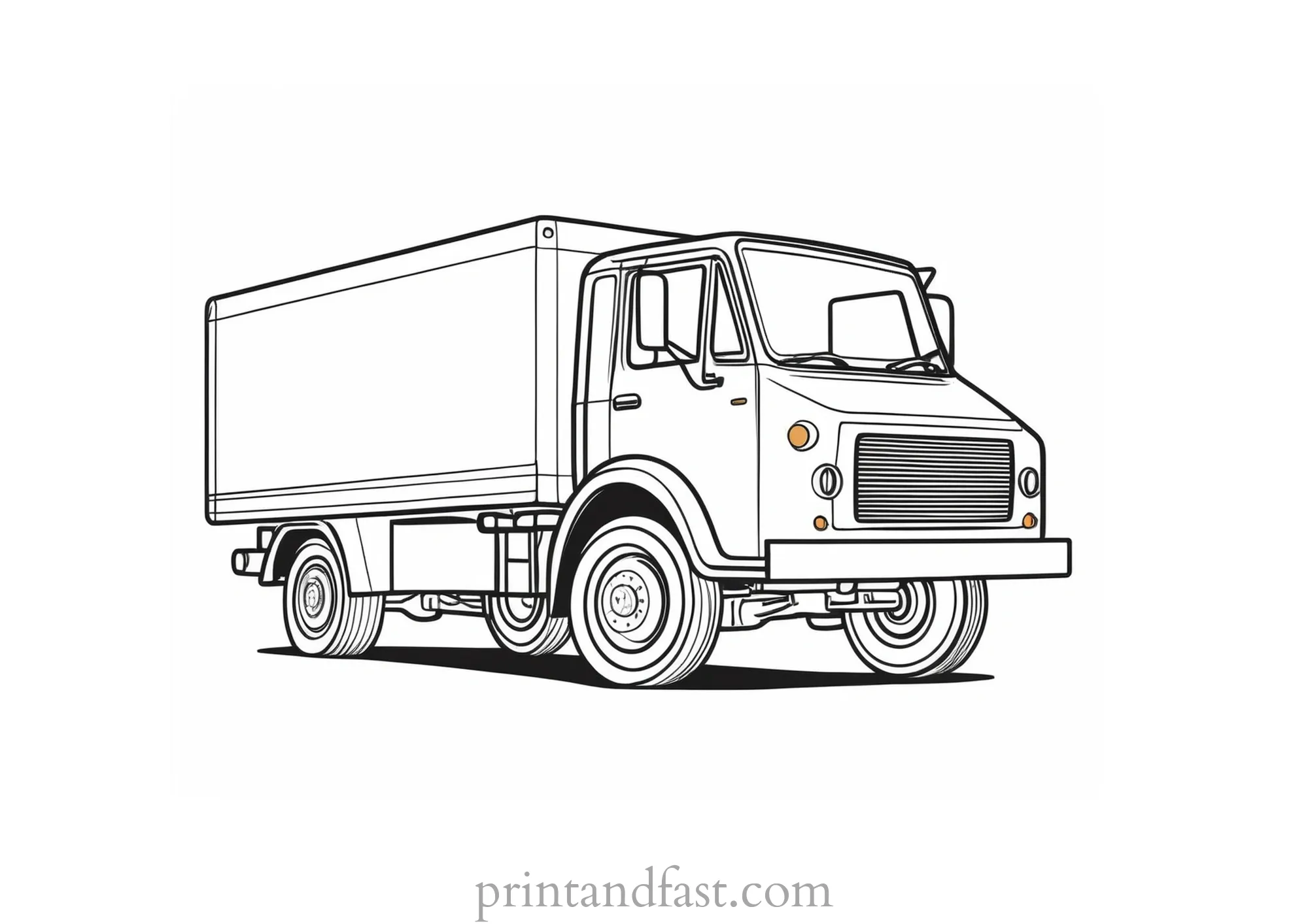 truck coloring page vintage