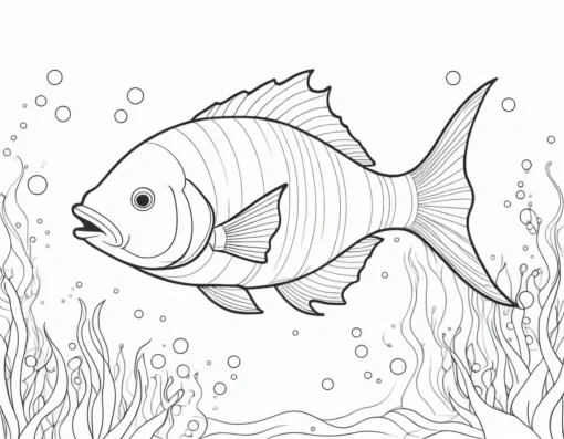 underwater fish coloring page