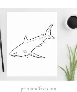 underwater shark coloring page