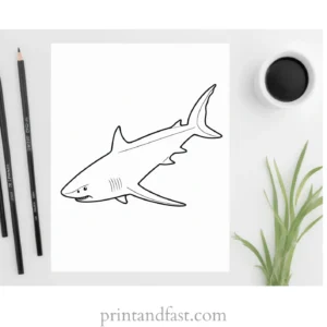 underwater shark coloring page