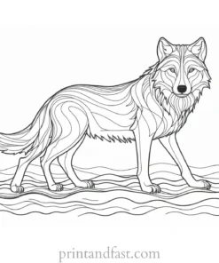 underwater wolf coloring page