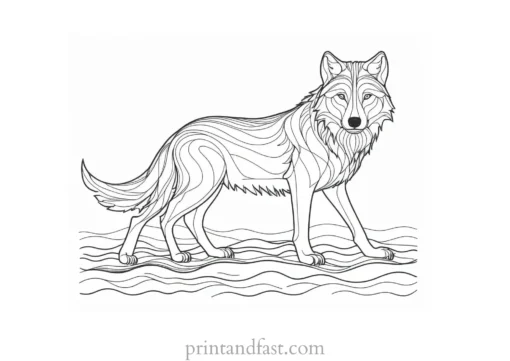 underwater wolf coloring page