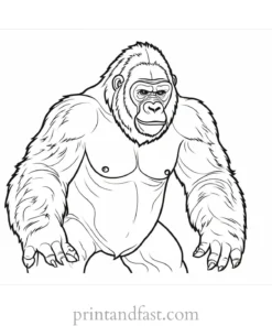 unique Gorilla Coloring Page