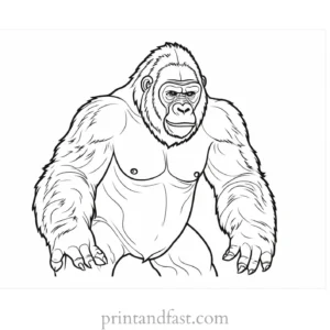 unique Gorilla Coloring Page