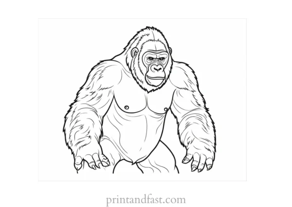 unique Gorilla Coloring Page