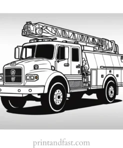 unique fire truck coloring page