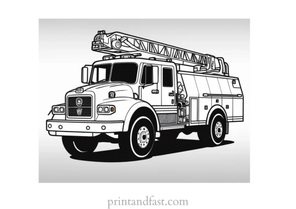 unique fire truck coloring page