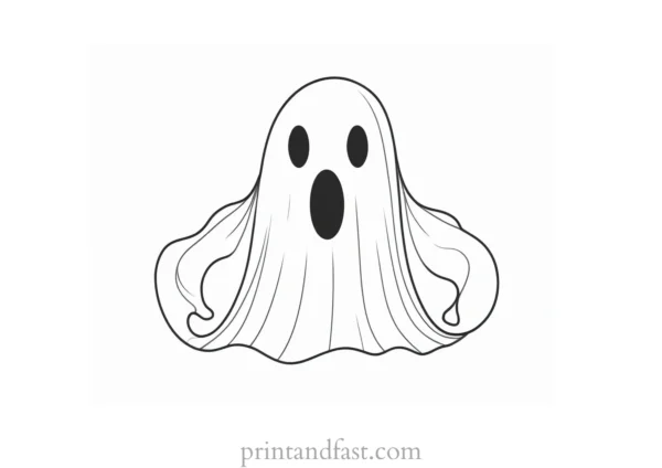 unique ghost coloring page