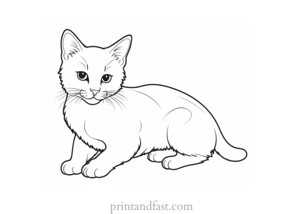 unique kitten coloring page