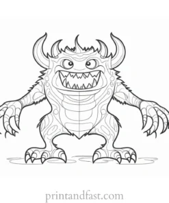 unique monster coloring page