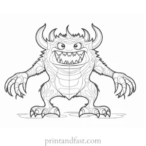 unique monster coloring page