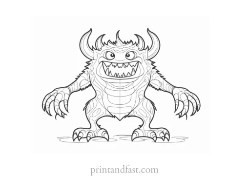 unique monster coloring page