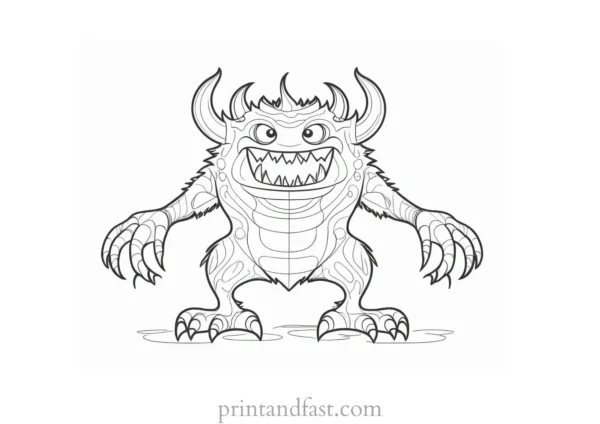 unique monster coloring page