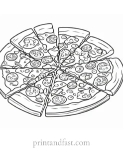 unique pizza coloring page