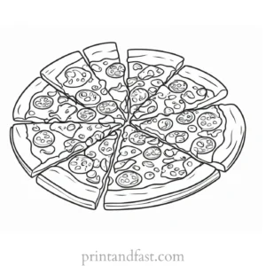 unique pizza coloring page