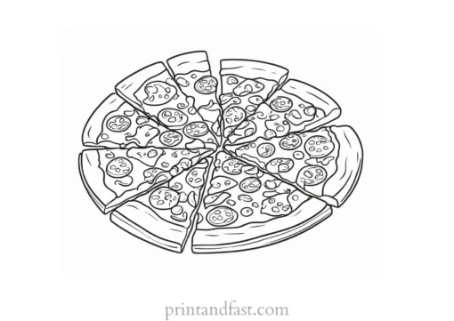 unique pizza coloring page