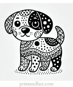 unique puppy coloring page