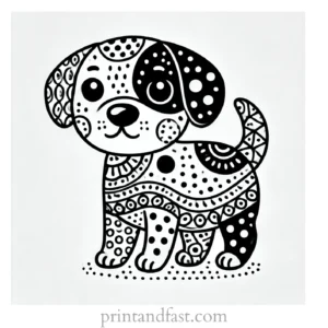 unique puppy coloring page