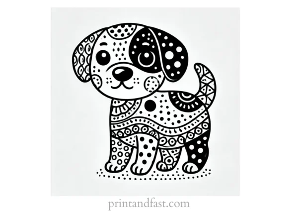 unique puppy coloring page