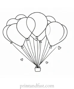 valentines day coloring page balloons