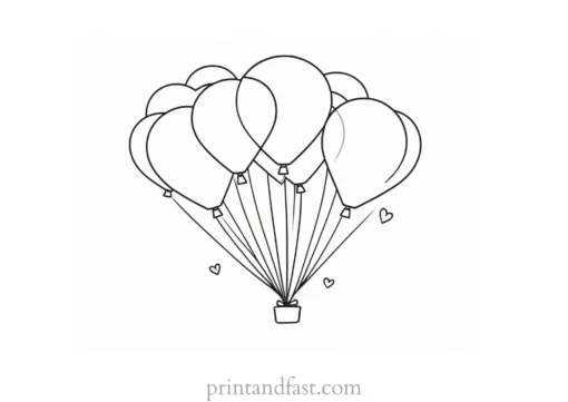 valentines day coloring page balloons