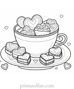 valentines day coloring page chocolate